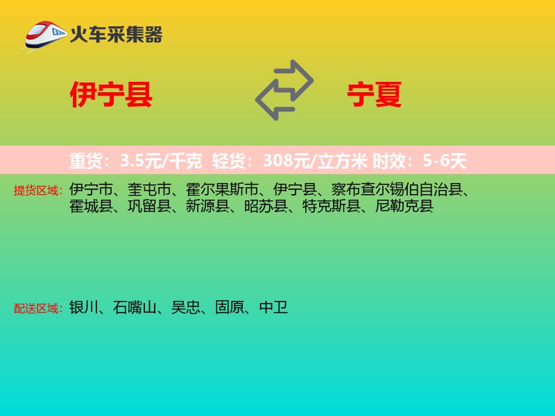 伊宁县到宁夏长途搬家
