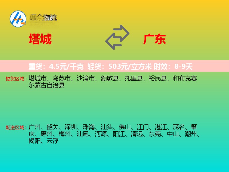 塔城到广东轿车托运