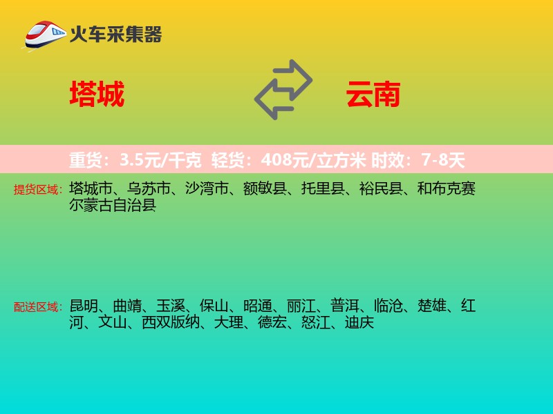 塔城到云南轿车托运