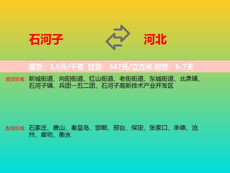 石河子到河北长途搬家