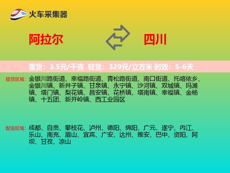 阿拉尔到四川长途搬家