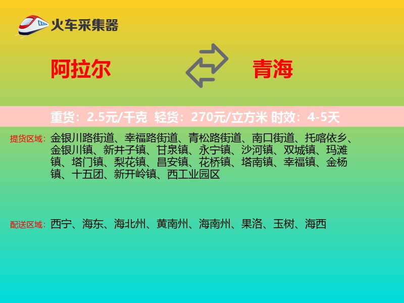 阿拉尔到青海长途搬家