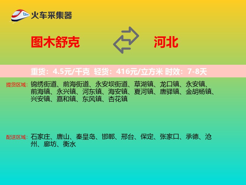 图木舒克到河北长途搬家