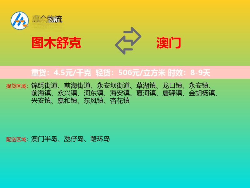 图木舒克到澳门长途搬家