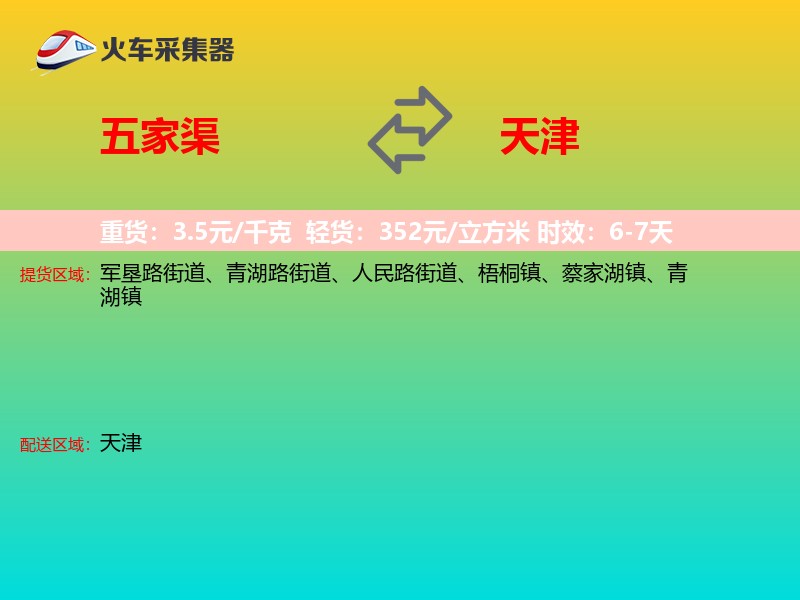 五家渠到天津物流专线