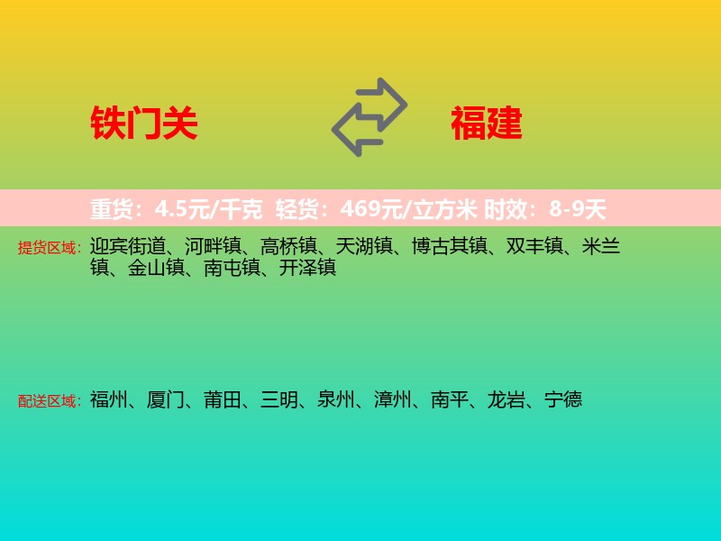 铁门关到福建长途搬家