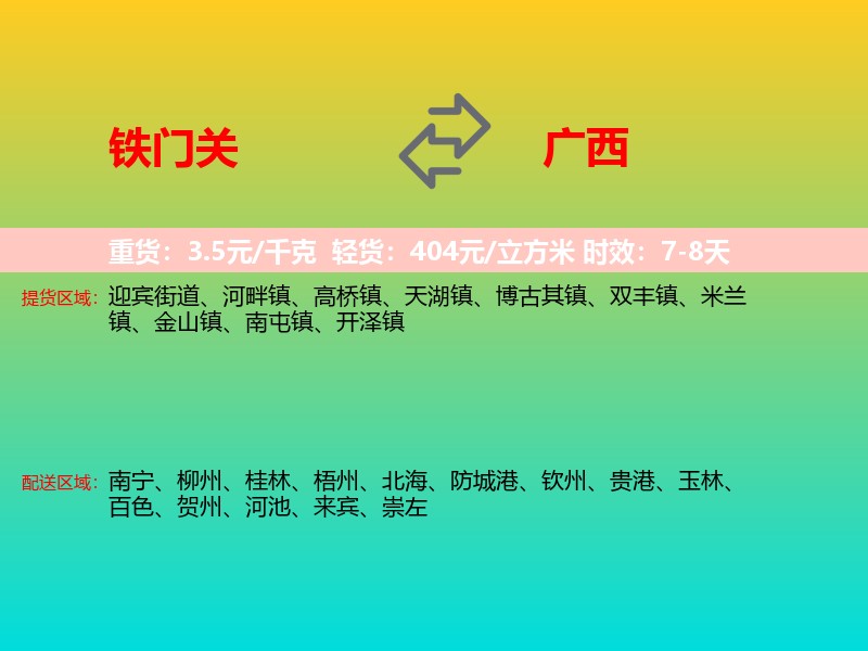 铁门关到广西长途搬家