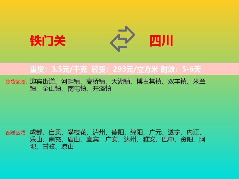 铁门关到四川长途搬家