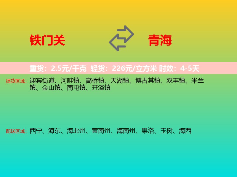 铁门关到青海长途搬家