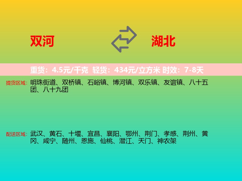 双河到湖北长途搬家