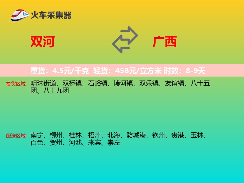 双河到广西物流专线