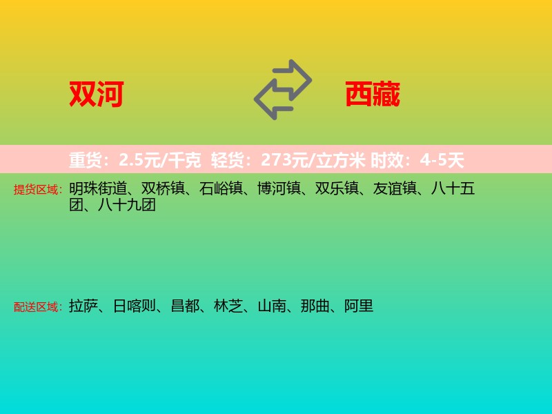双河到西藏长途搬家