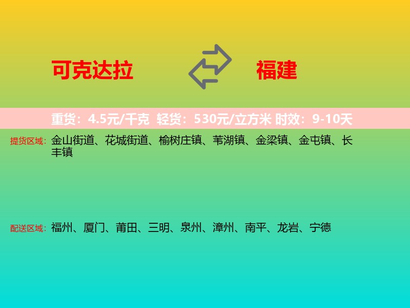 可克达拉到福建长途搬家