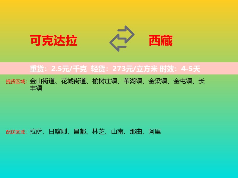 可克达拉到西藏长途搬家