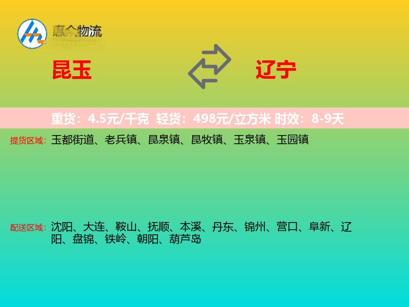 昆玉到辽宁长途搬家