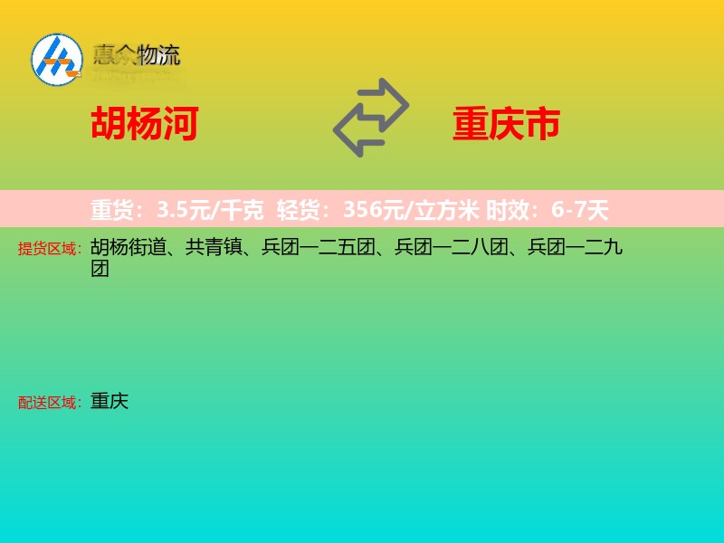胡杨河到重庆市轿车托运