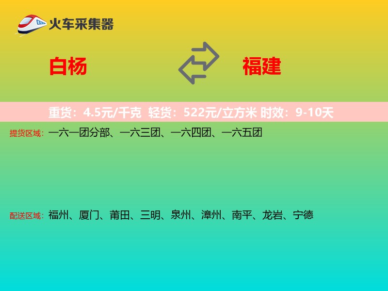白杨到福建物流专线