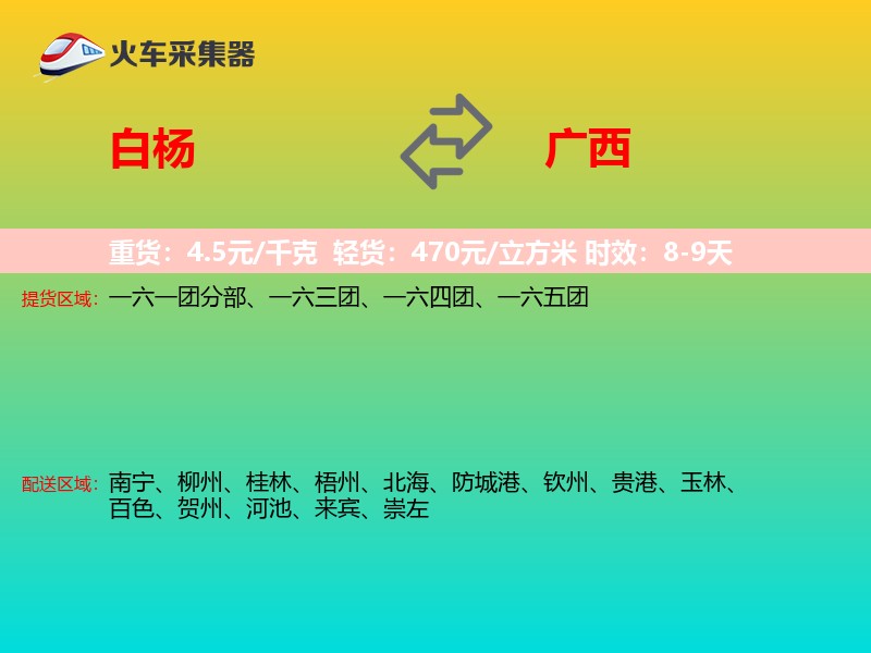 白杨到广西物流专线