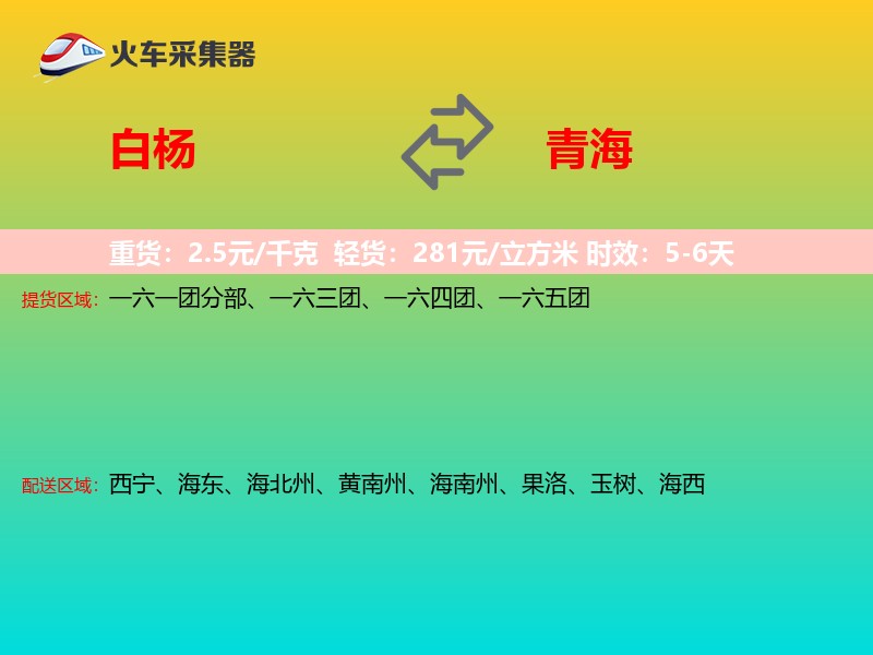 白杨到青海轿车托运