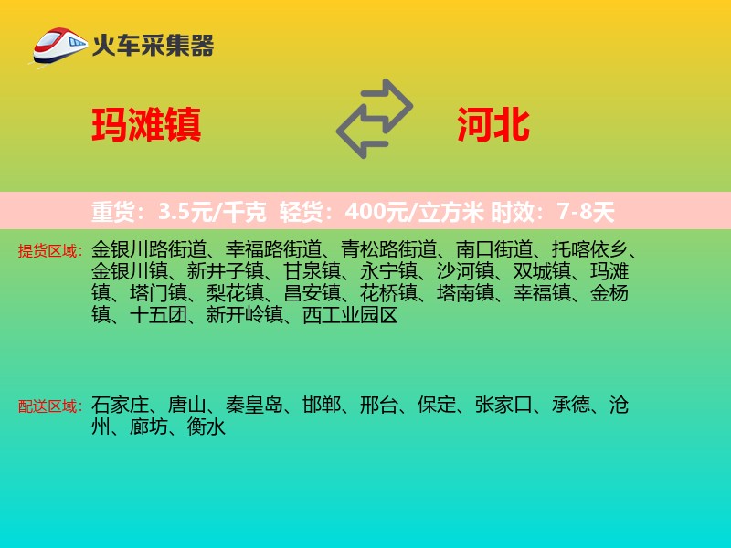 玛滩镇到河北长途搬家