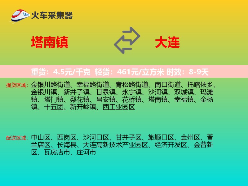 塔南镇到大连物流专线