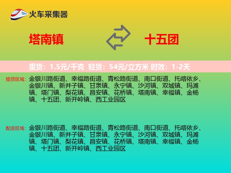 塔南镇到十五团物流专线