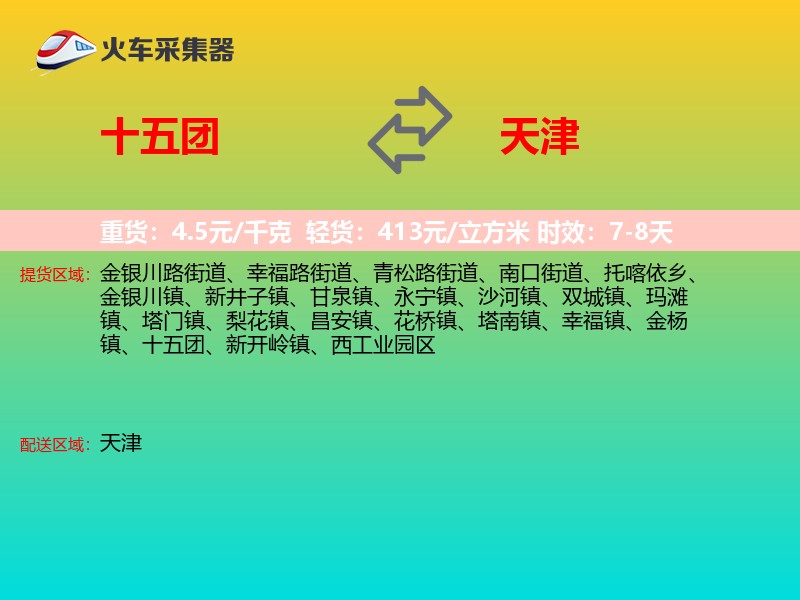十五团到天津轿车托运