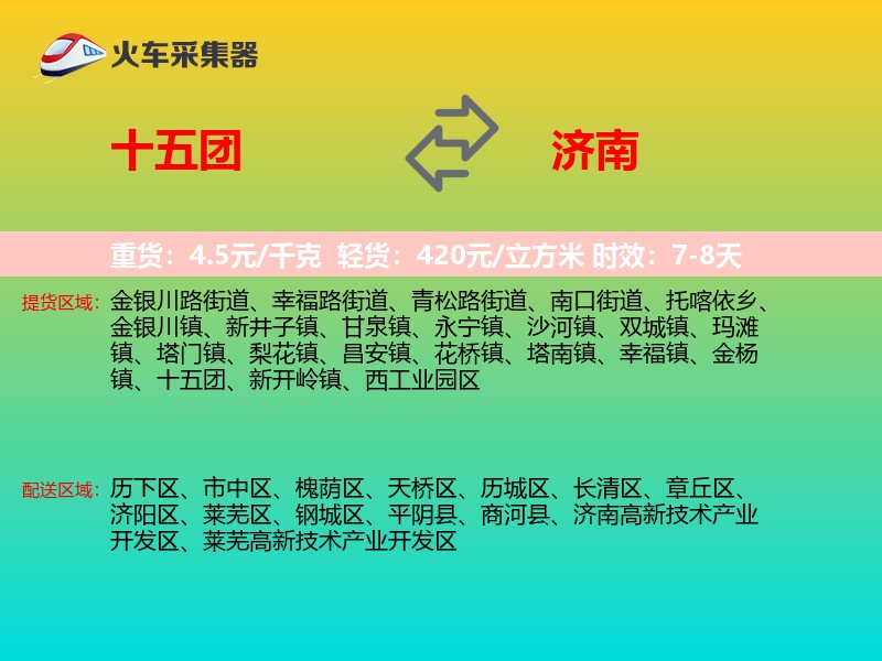 十五团到济南物流专线
