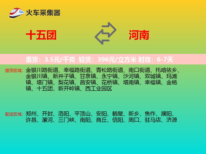 十五团到河南轿车托运