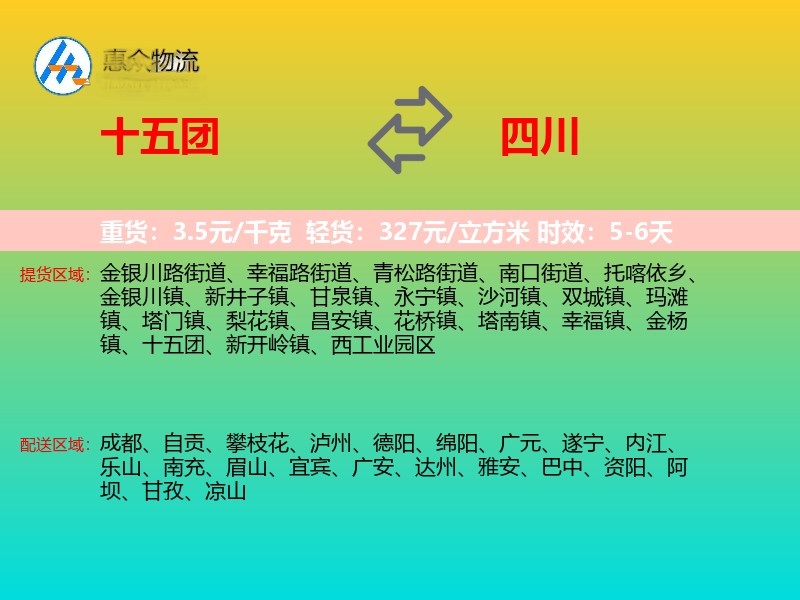十五团到四川轿车托运