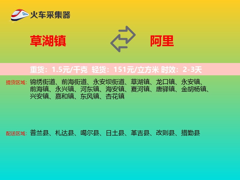 草湖镇到阿里物流专线