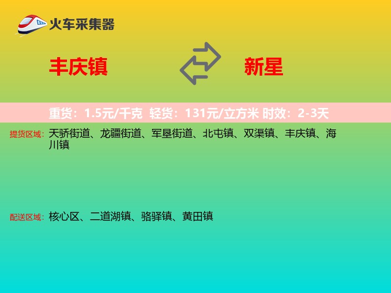 丰庆镇到新星物流专线