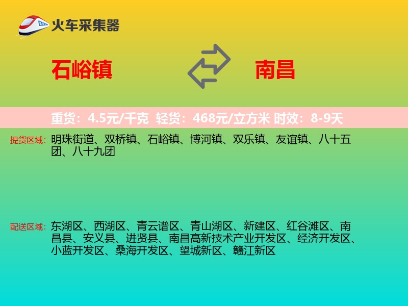 石峪镇到南昌物流专线