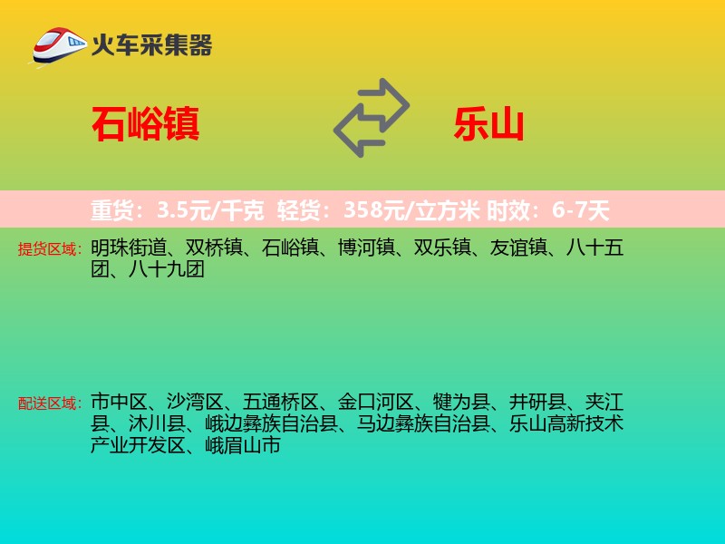 石峪镇到乐山物流专线