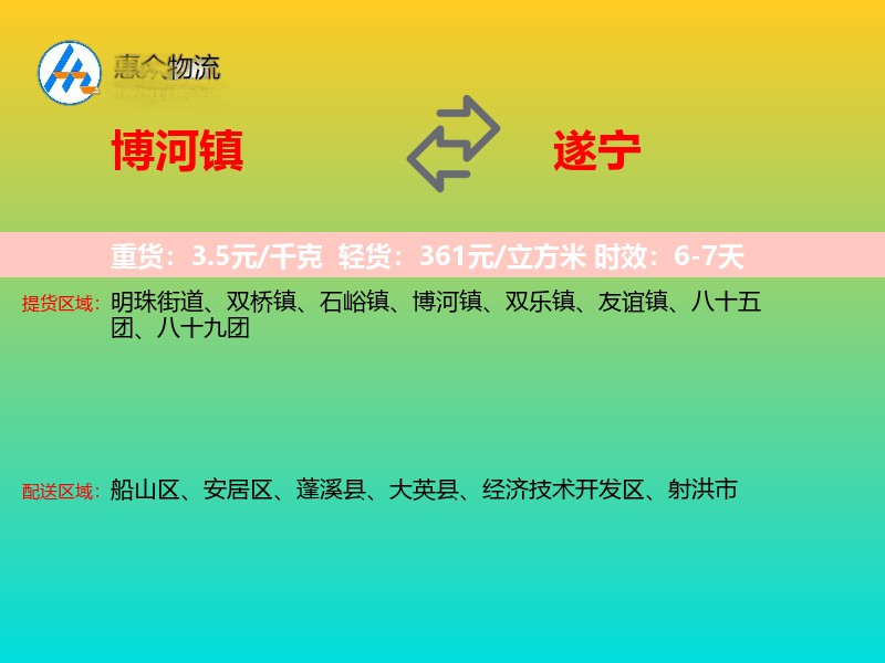 博河镇到遂宁物流专线