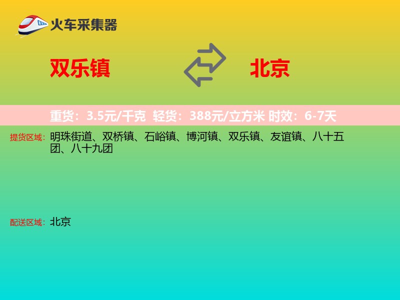 双乐镇到北京物流专线