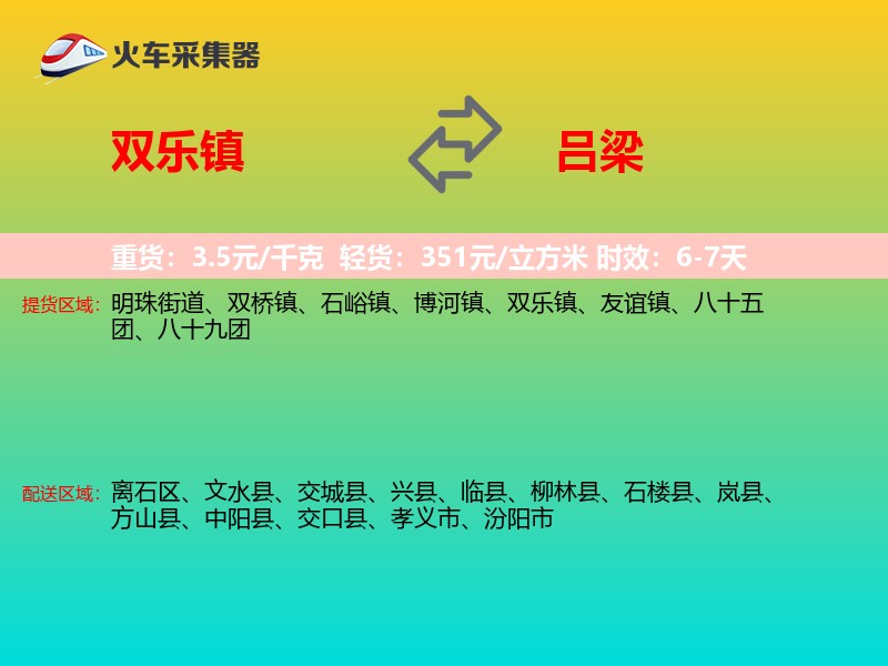 双乐镇到吕梁物流专线