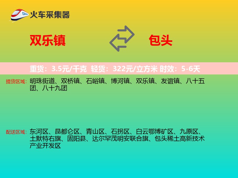 双乐镇到包头物流专线