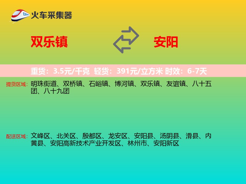 双乐镇到安阳物流专线