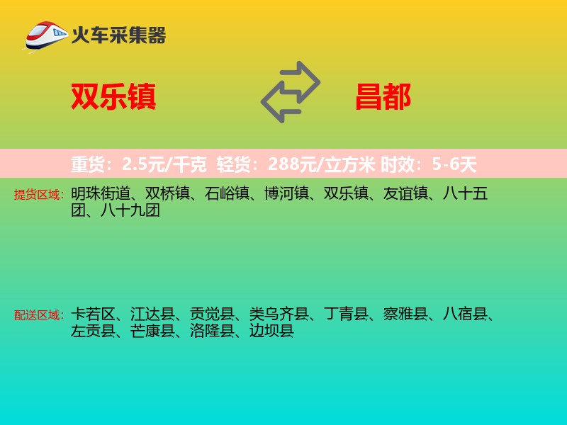 双乐镇到昌都物流专线