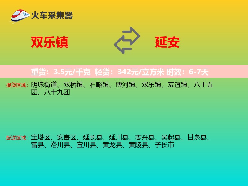 双乐镇到延安物流专线