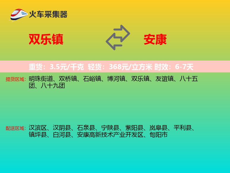 双乐镇到安康物流专线