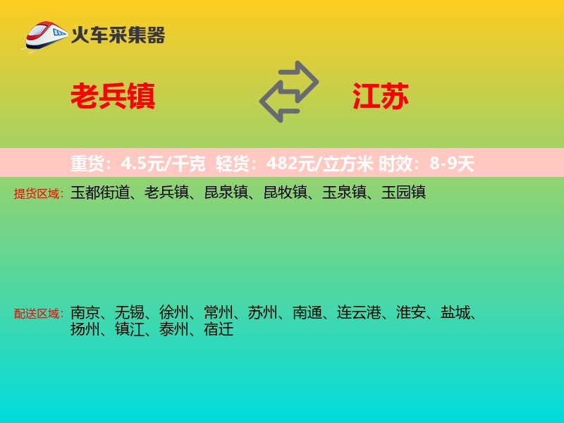 老兵镇到江苏物流专线