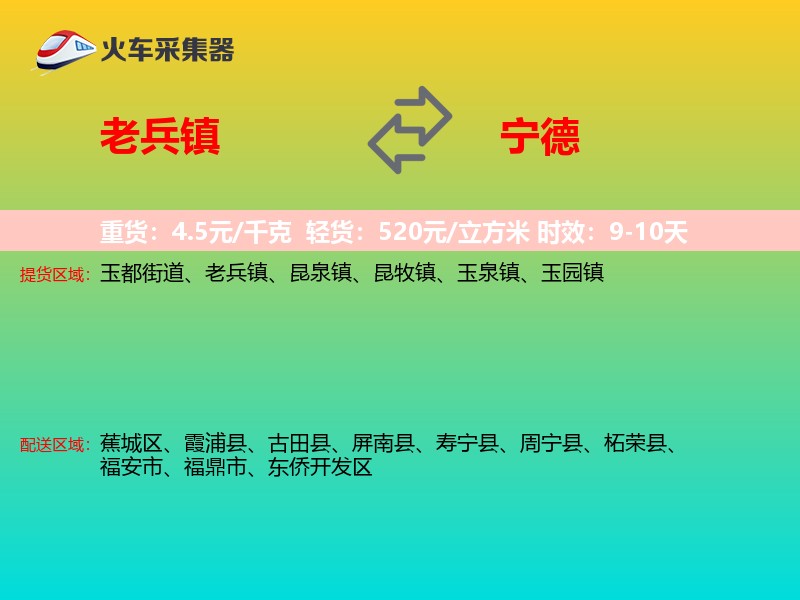 老兵镇到宁德物流专线