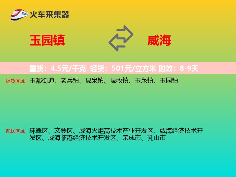 玉园镇到威海物流专线