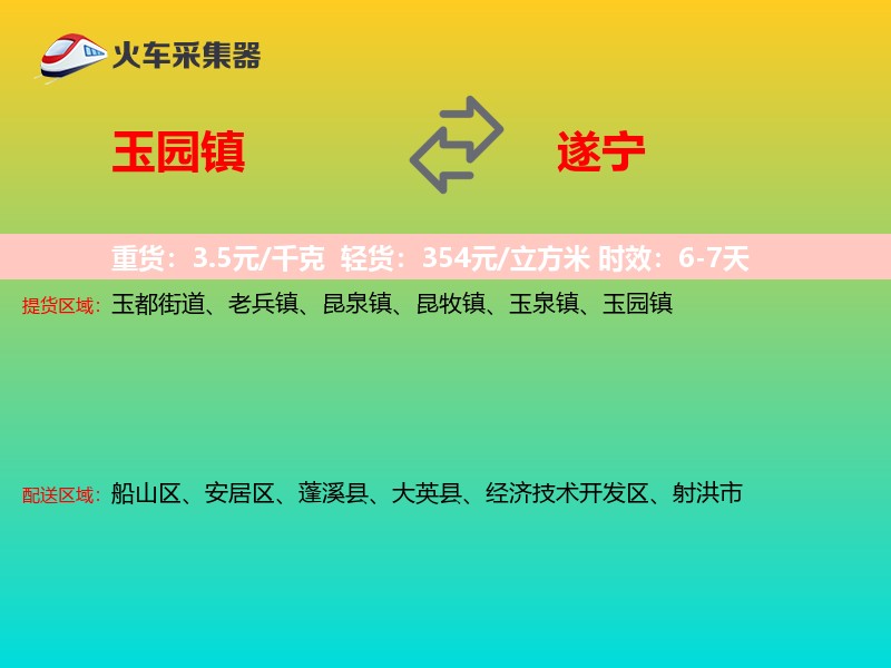 玉园镇到遂宁物流专线