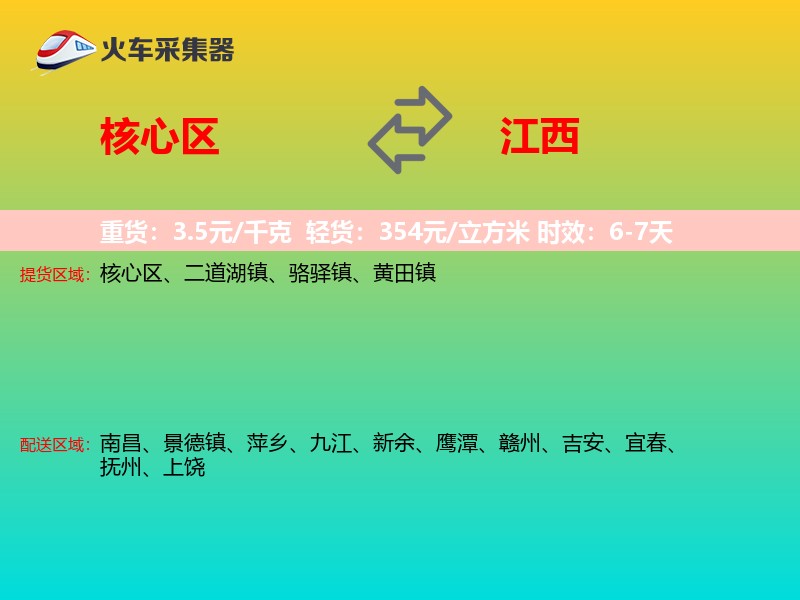 核心区到江西物流专线