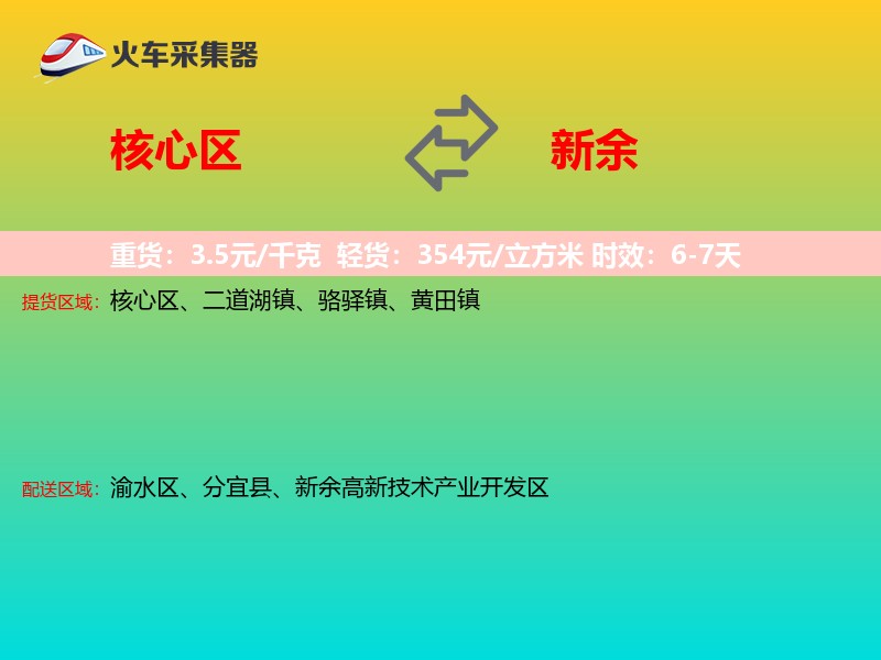 核心区到新余物流专线
