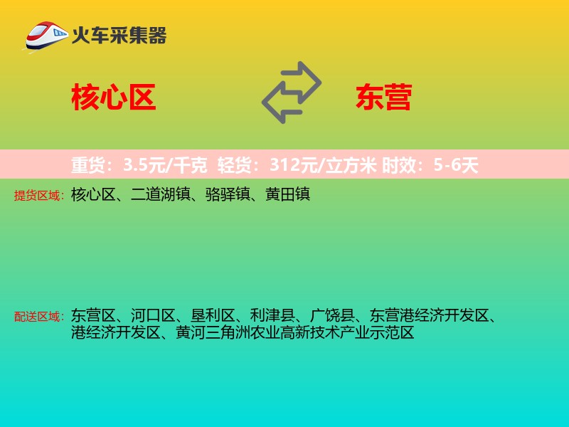 核心区到东营物流专线