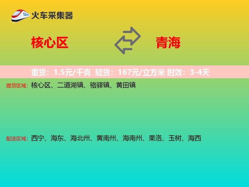 核心区到青海物流专线